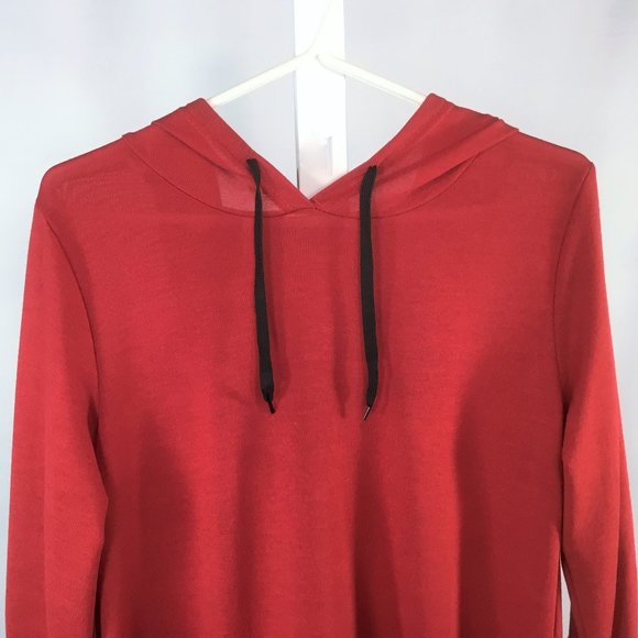 Red Hooded Hi-Lo Tunic - Picture 2 of 3